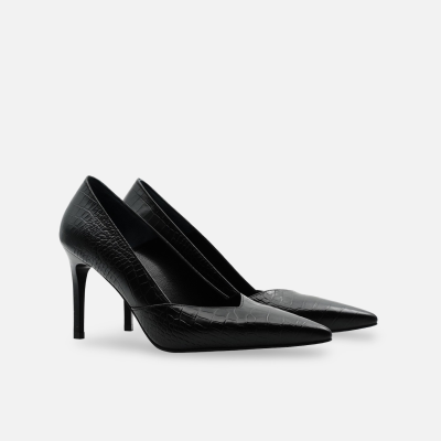 White Buffalo Product - اندازه پاشنه 9<br> - چرم مشکی طرح دار - تصویر 1